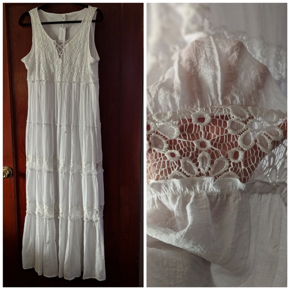 NY Collection Dresses & Skirts - Boho maxi white lace